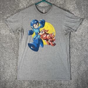 Mega Man Rush T-shirt Sz Medium Tall Retro 80s Video Game Nerd Capcom Nostalgia
